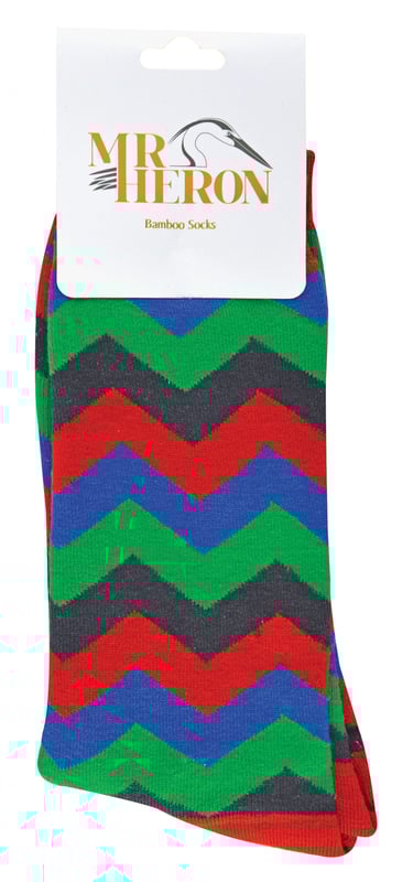 Miss Sparrow prides their products on the philosophy of making your feet feel great all year round. Whether it's their funky and stylish products, they bring you unique, exciting and fashionable accessories, full of individuality to give you the confidence to be you. If you're searching for fun and funky socks to gift a man or perhaps your the person who loves jazzing up their feet no matter where you are, look no further with these, creative and colourful patterned socks! With loads of patterns like spots, zig zags, argyle and more! You’ll be sure to make that big statement for your feet! The high bamboo content makes the sock far better than the normal cotton sock, wicking any excess moisture away from the foot and enhancing softness in general. These socks are also breathable and hypoallergenic antibacterial. They are made from 54% Bamboo, 22% Cotton, 16% Polyester, 6% Nylon, 2% Elastane. These socks are available in 6-11 UK and are safely machine washable. Do not dry clean, Do not iron, Do not bleach.