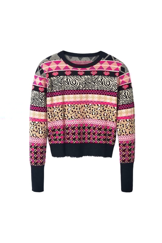 Marca: Desigual   Género: Mujeres   Tipo: Punto   Color: Fucsia   Patrón: Geométrico   Escote: Cuello Redondo   Mangas: Manga Larga   Temporada: Otoño/invierno