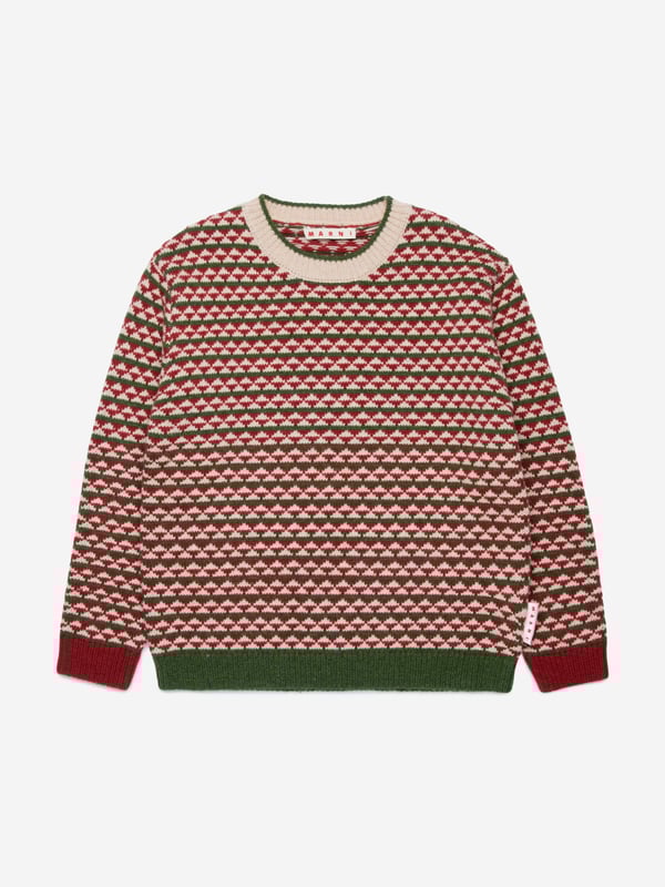 Discover the Marni Kids Wool Knitted Jumper in Red, an iconic addition to the AW2024 wardrobe for both boys and girls. Crafted with precision, it seamlessly offers luxury and warmth. Key highlights include: Luxurious 100% Wool: Crafted from the finest wool for unmatched warmth and soft feel. Vibrant Red Shade: A striking rich red that adds a burst of colour to any outfit. Unisex Design: Perfect for boys and girls, making it versatile and stylish.Elevate your child‚  style this autumn and winter with Marni‚  sophisticated touch. Shop now!