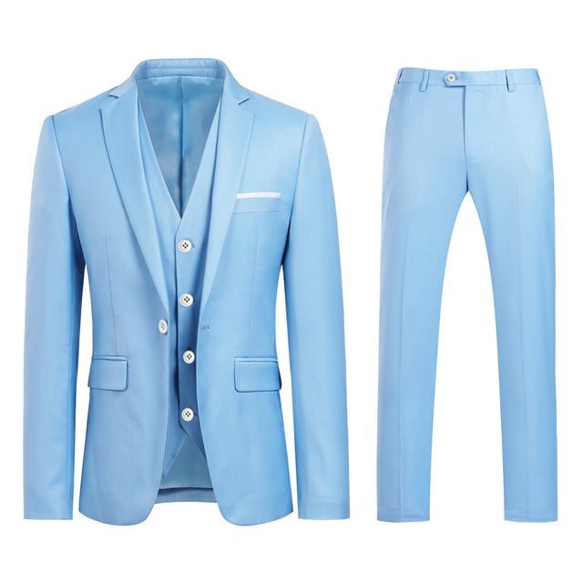 [Materiaalonderhoud] SUPERIEUR MATERIAAL: 70% polyester, 30% viscose. Het is comfortabel, ademend, zachter, gladder, gemakkelijker te wassen en behoudt zijn vorm. 94% polyester en 4% viscose voor de binnenkant, het ademt vrij en absorbeert zweet. WASSEN-Stomen wordt aanbevolen; handwas is mogelijk, maar met koud water. [Stijlontwerp] SLIM FIT-Dit pak met piekreversontwerp en een kleine snit met 3D-drapering. piekrevers, vier knopen op de mouw, knoopsluiting. Vrije lengte broek met platte voorkant, verlengde tailleband en schuine zijzakken. Slim fit pakken zijn iets strakker dan regular fit pakken. Als je het opzet, wordt je kleiner en scherper. En ziet er modern en knap uit. VEELZIJDIGE GELEGENHEID - Het is geschikt voor meerdere gelegenheden, zoals bruiloften, het dagelijks leven, zakelijke bijeenkomsten, modieuze feesten, elke grote vakantie, enz. Het is ook perfect voor jonge mannen die zich voorbereiden op thuiskomst en terugkeren naar school. [Pakket] 1 * Blazer + 1 * Broek + 1 * Vest