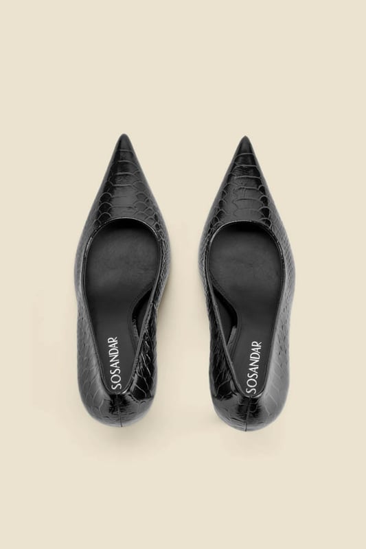 Every wardrobe needs a pairFinished in luxe croc leatherSleek pointed toe silhouette You'll love the statement curved heel Effortlessly chic with 9-5 tailoring Complete your 'jeans and a nice top' combo