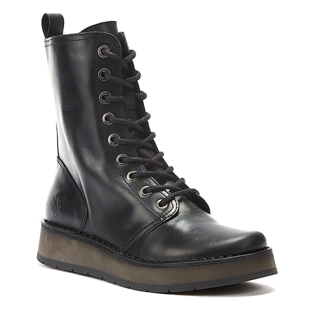 The Rami by Fly London are lace up ankle boots created with a leather upper and microfibre lining on the platform rubber sole to ensure comfort  optimum fit and warming on the winter days. These boots will look good with anything from skinny jeans to a skirt.