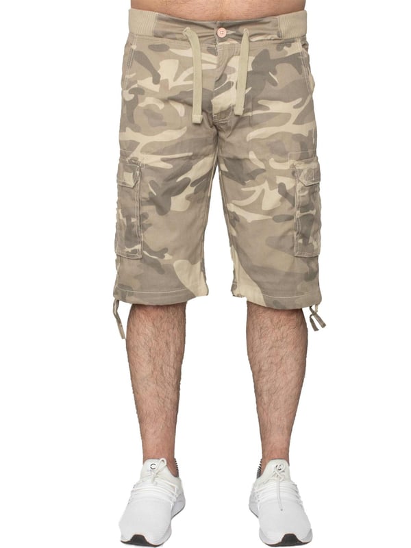 Enzo Mens Cargo Combat Camo Shorts