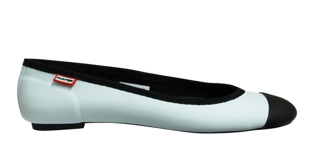 Hunter Original Ballet Pumps Flat Slip On Womens Shoes White YFF1000RMF