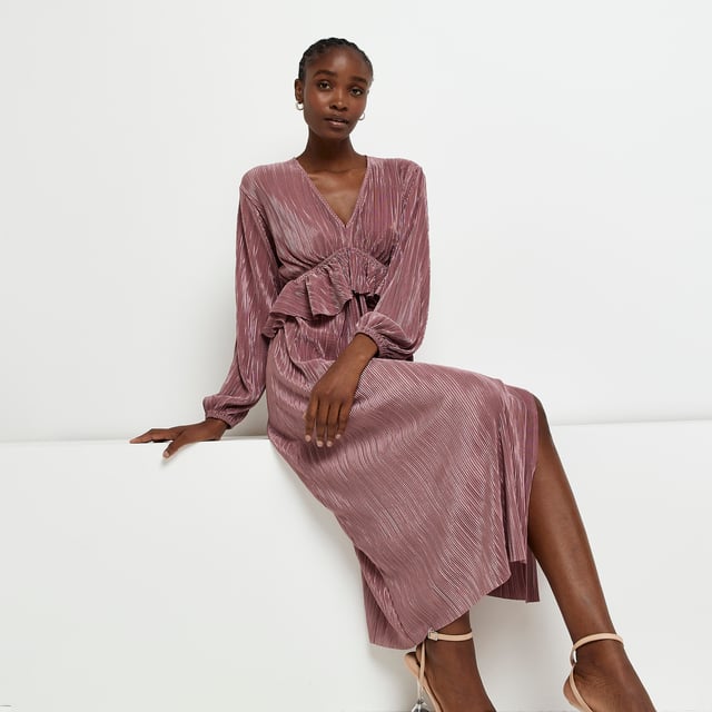 River island frill detail midi dress hot sale