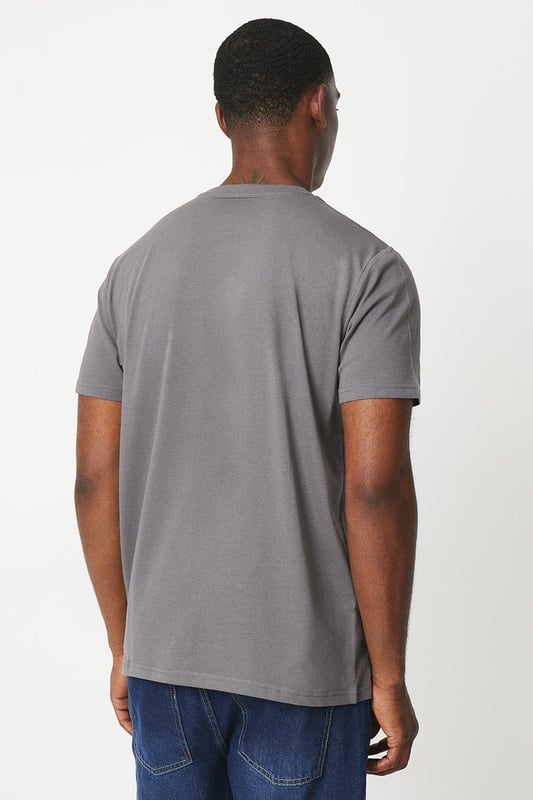 Cotton Crew Neck T-shirt. Consciously made from super-soft fabrics, look to this must-have crew T-shirt for men. Boasting short-cut sleeves, a comfortable neckline, and a tailored cut finish.