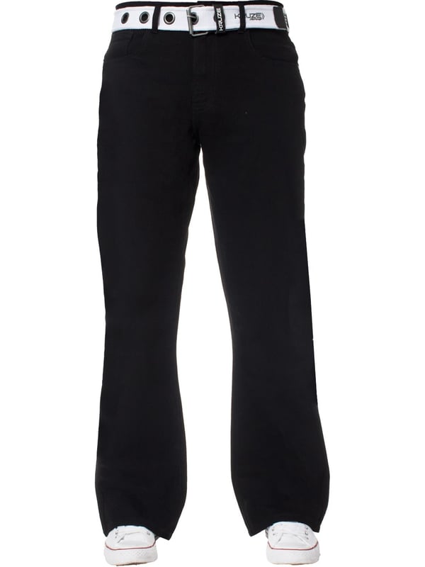 Kruze Herren Bootcut Denim-Jeans mit Kontrastnähten und Zip Fly-Verschluss. Ausgestattet mit einem 5-Taschen-Design mit Klappe geknöpft Gesäßtaschen, gebrandmarkt Knöpfe und Nieten. Ideal für Freizeit- und Arbeitskleidung.