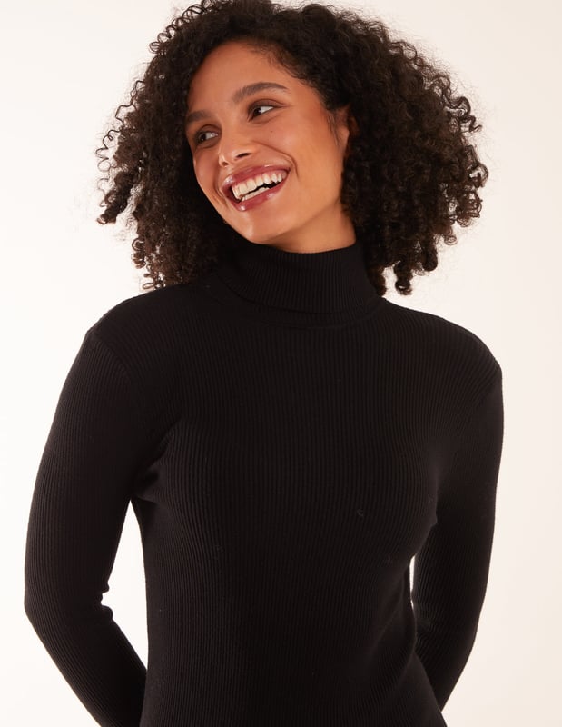 A simple roll neck dress that will provide full effect whatever you choose to team this with, this AW!