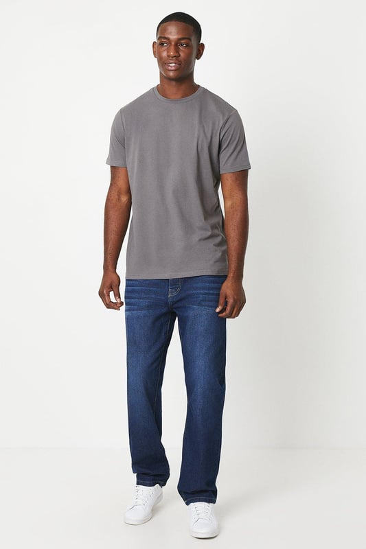 Cotton Crew Neck T-shirt. Consciously made from super-soft fabrics, look to this must-have crew T-shirt for men. Boasting short-cut sleeves, a comfortable neckline, and a tailored cut finish.