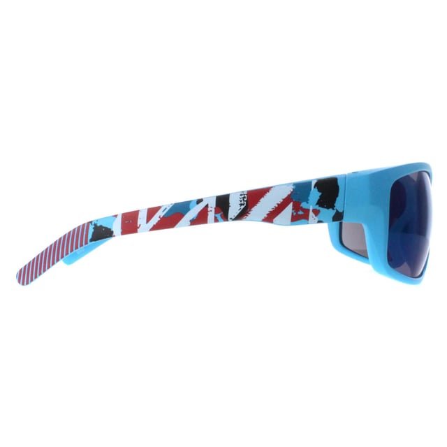 Smarty Wrap Unisex Matte Light Blue Coloured Design Blue X2125  Sunglasses Boost your sporty style with SMARTY Designer Sunglasses model X2125C, ideal for both men and women seeking fashion and functionality. These wrap-shaped sunglasses feature a sleek matte blue plastic frame, accented by vibrant, colorful patterned arms, and blue mirrored lenses for superior UV protection and reduced glare. The X2125C model combines eye-catching design with all-day comfort, perfect for any outdoor adventure. Available at an incredible discount from the regular retail price, these designer sunglasses offer unmatched quality and value. Upgrade your eyewear collection with SMARTY and enjoy top-tier design and performance for less.