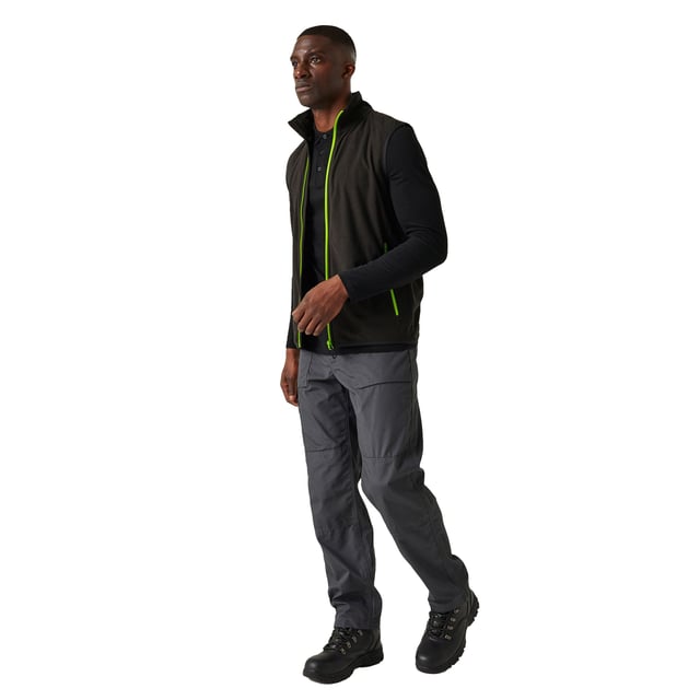 Regatta Mens Navigate Fleece Gilet (Black/Lime Green)