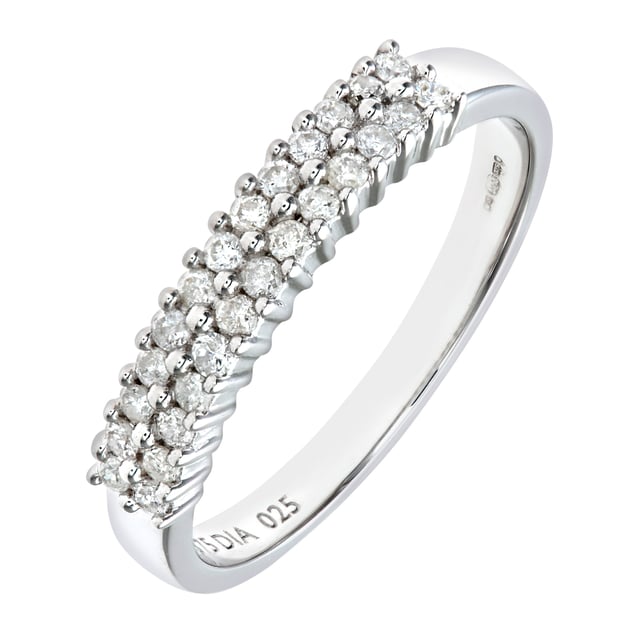 Oro blanco de 9 quilates (375): 2,3 g; # Diamante: 0.25ct
