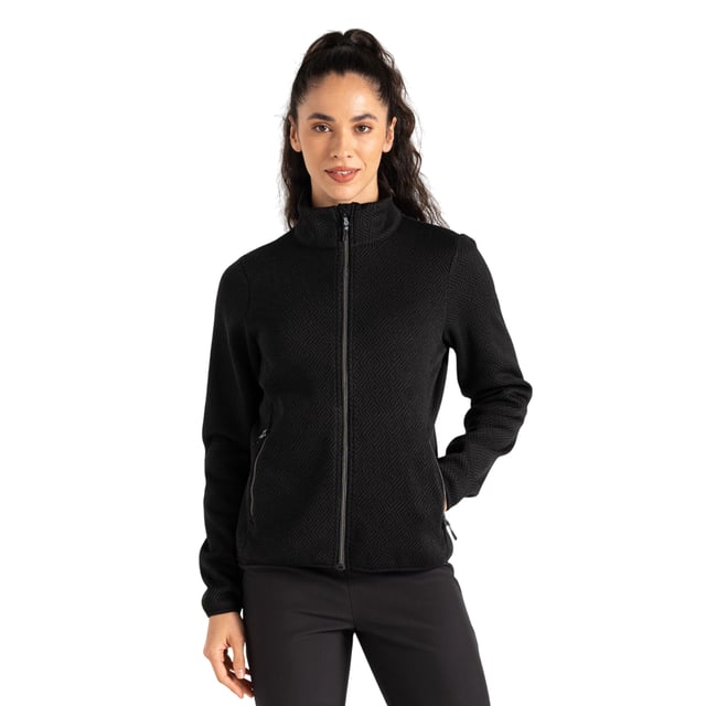 Material: Recycled Polyester. Fabric: Jacquard, Knitted, Stretch. Design: Plain. Hem: Stretch Binding. Chin Guard. Neckline: Funnel Neck. Sleeve-Type: Long-Sleeved. Cuff: Stretch Binding. Pockets: 2 Lower Pockets, Zip. Fastening: Full Zip. 6 UK: 30 in. 8 UK: 32 in. 10 UK: 34 in. 12 UK: 36 in. 14 UK: 38 in. 18 UK: 43 in. 16 UK: 40 in.