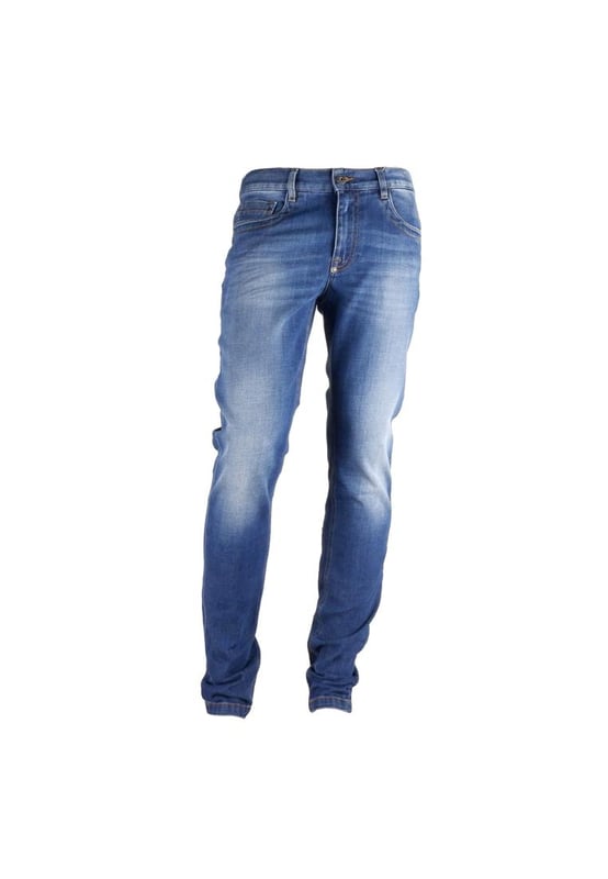 Dark blue jeans
  Regular fit
  5 pockets
  Red inner Bikkembergs logo
Material: 98% Cotton 2% Elastane