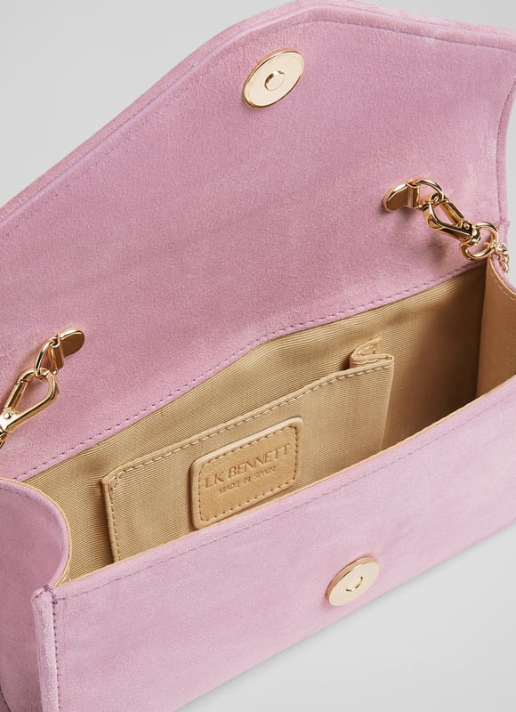 Lilac suede clutch 2025 bag