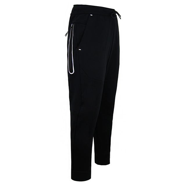 Nike Slim Fit Stretch Waist Black Logo Mens Reflective Trim Track Pants CU4500