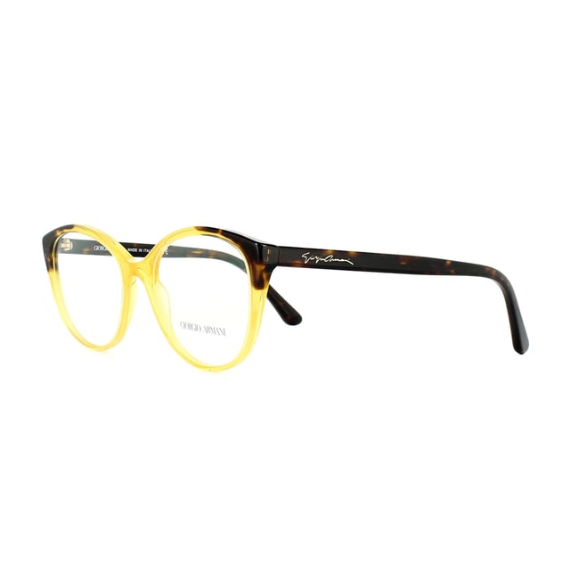Giorgio Armani Glasses Frames AR7138 5582 Honey Havana 52mm have a plastic frame which is a cat Eye shape and is for women