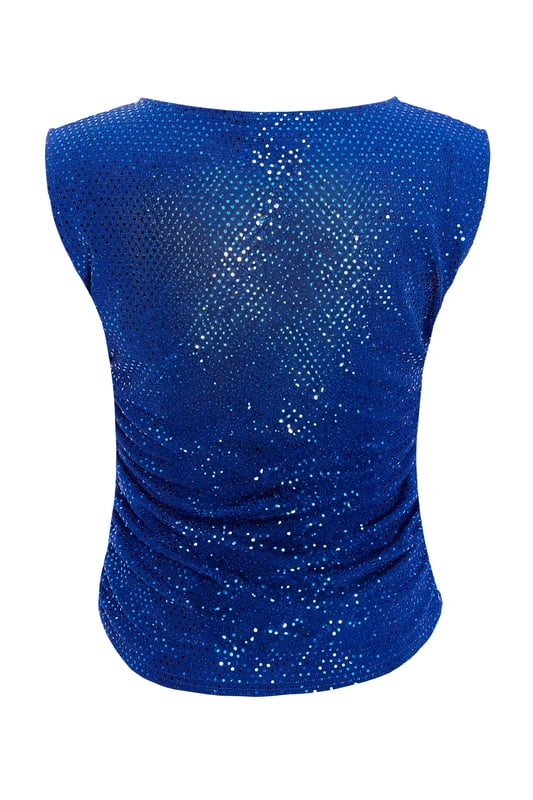 - Sequin finish - Round neckline - Ruched side - Vest style - Model height: 5'8" - Model wears uk 8 / us 4 / eur 36 - Always check the care wash label - Cool hand wash with mild detergent