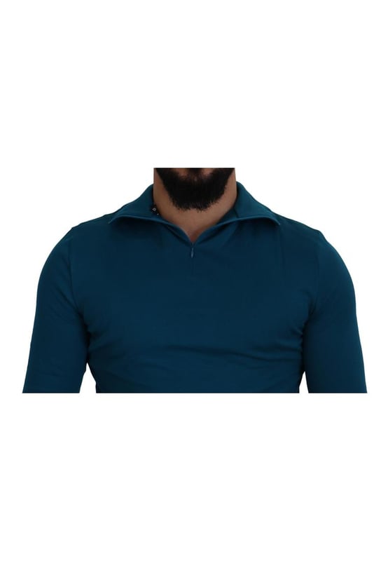 100% Authentic Dolce \\u0026 Gabbana Collared pullover sweater.\\n  Brand new with tags.\\n  Model: Collared pullover sweater.\\n  Colour: Blue.\\n  Logo details.\\n  Made in Italy.\\n  Material: 100% Cotton.