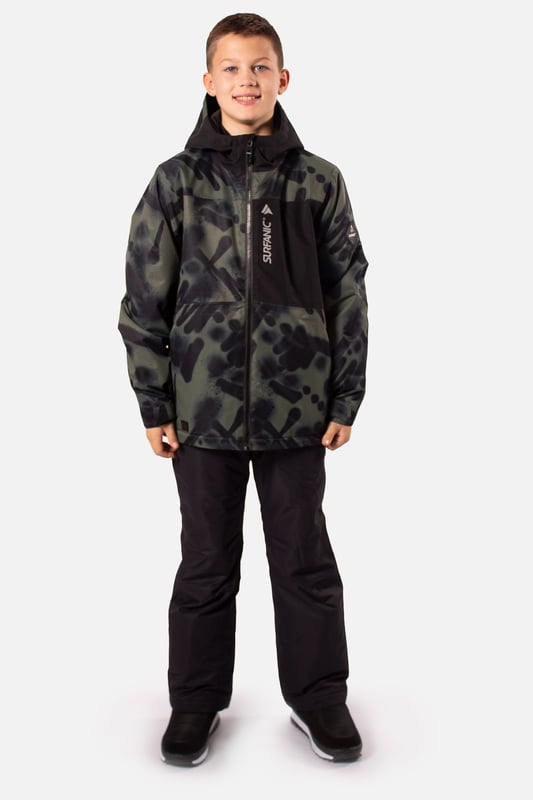 The Misfit snow jacket stands out from the crowd and is our premium youth jacket styled for maximum impact. The Misfit has fully taped seams and is highly waterproof to 10,000mm with a breathability rating of 10,000gms/M2 this technical snow jacket will make sure you’ll stay warm and dry. The Misfit jacket is made from our durable coated ripstop fabric and is feature packed. This jacket offers a great bang for your buck with under arm ventilation for when you need to dump heat, a powder skirt with Lycra wrist guards to keep the snow out and warmth in. A dry butt patch, to do exactly that, lift pass pocket on the left sleeve, soft chin guard, internal storm flap, zipped handwarmer pockets and a zipped comms pocket with headphone routing system all complete this street wear inspired piece.

Powder skirt -Whether you're hitting the powder on skis or snowboard, this snow skirt creates a tight seal around your waist to keep the snow out and the warmth in. Made from durable waterproof materials and an internal dry butt patch (DBP) to keep it all warm and dry.

Snow cuff / wrist gaiter -This is perfect for even the most extreme conditions, featuring a tight seal that bridges the gap between your glove and jacket.

Zipped pockets -Pockets designed for everything you need for a full day up the mountain. Pockets for your lift pass, media, stash pocket for cash, wallet pocket and phone pocket for protection and to keep the battery warm.

Design features:

    Taped seams
    Water-resistant chest pocket
    Fixed hood
    Super soft chin guard
    Zipped sleeve ski pass pocket
    Snow cuffs
    Twin zipped tricot lined hand warmer pockets
    Waterproof snow skirt
    Dry butt patch ( DBP )

Fabric & performance:

    Regular fit
    Shell 100% polyester
    Water resistant coating 10,000mm
    Breathbility rating MVP 10,000 gm²

Insulation & lining:

    100% recycled polyester low loft insulation.
    Insulation. 80 gm² body 40 gm² Sleeves
    Lining 100% recycled embossed polyester.