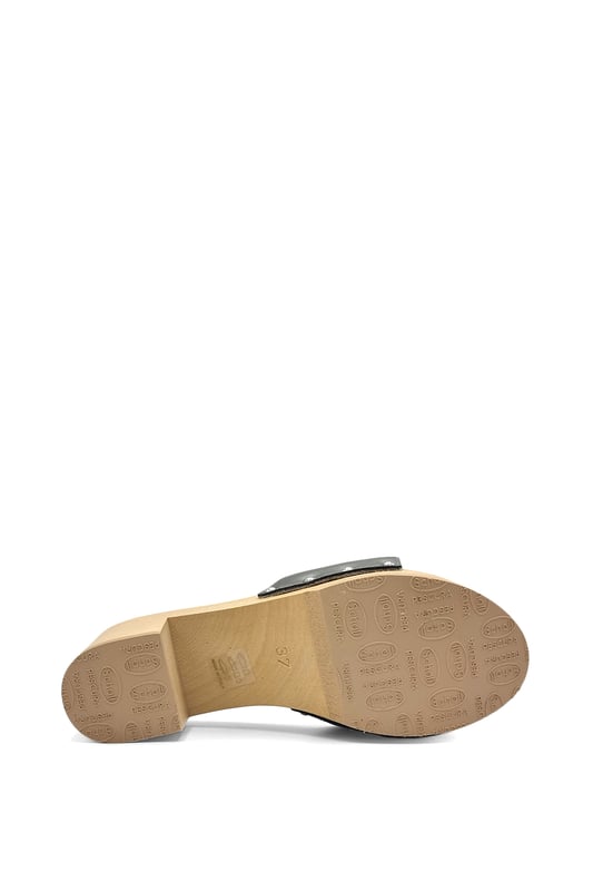 Scholl pescura top heel wooden sandal