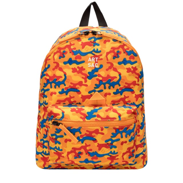 Our medium-sized backpack made in our Contore nylon fabric. This lightweight backpack has plenty of internal space as well as an external front single pocket and internal laptop sleeve (fits 13 inch Macbook Pro) for you to organise all your essentials. It's stylish design is discreet and adaptable enough to style with any outfit. The perfect bag for your every day commute or casual day-trip. Features: , Water Resistant, 13 inch padded laptop sleeve, Zip top opening to main compartment, Single front zip pocket with webbing loops, Internal zip pocket for smaller valuables, 2 Internal mobile phone slip pockets - Fits normal and plus size smart phones, 3 Internal pen slip pockets, ARTSAC seal of approval rubberised patch logo, Ergonomic contoured back panel, Adjustable padded backpack straps, Top grab handle, Medium model Style Ref: 52007 ORANGECAMO