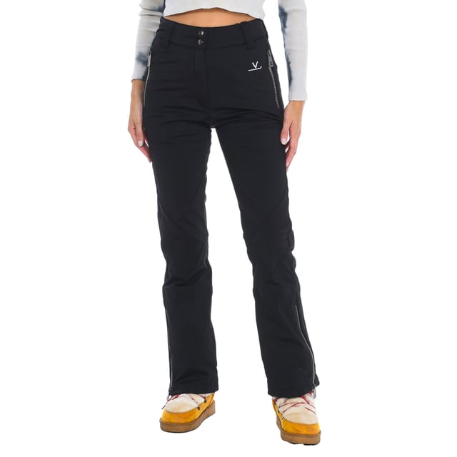 Ski pants Vuarnet.
 Front opening with zipper and snap button.
 Two zippered hand pockets
 Adjustable lower leg with zipper.
 Fixed inner gaiter with non-slip bands and reinforced material on the leg.
 Brand logo on the back.
 Seams seen in tone.
 Composition: 76% Polyamide, 24% Elastane
 Care:
Handwash.
 Do not use dryer.
 Do not iron.
 Do not use bleach.
 Do not dry clean.