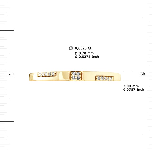 Alliance Diamonds 0,010 Cts - Quality HSi (Color H - Quality Si1) - Verkrijgbaar in maat 48 tot maat 60 - Yellow Gold 375 duizendste - 2 jaar garantie op fabricagefouten - Wordt geleverd in een presentatie geval met een certificaat van echtheid en een internationale garantie - al onze juwelen zijn gemaakt in Frankrijk.