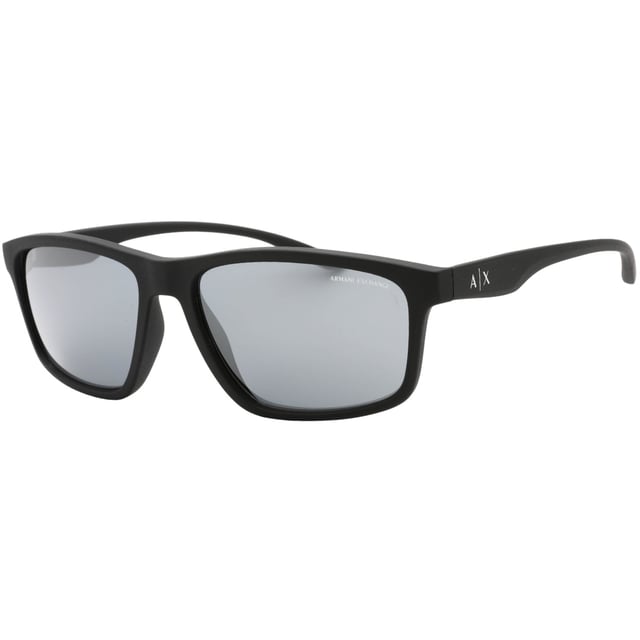 Armani Exchange Black Sunglasses, Lens Width = 59mm, Nose Bridge Width = 17mm, Arm Length = 140mm, Sunglasses, Sunglasses Case, Cleaning Cloth and Care Instructions all Included, 100% Protection Against UVA &amp; UVB Sunlight and Conform to British Standard EN 1836:2005, Black Sunglasses
