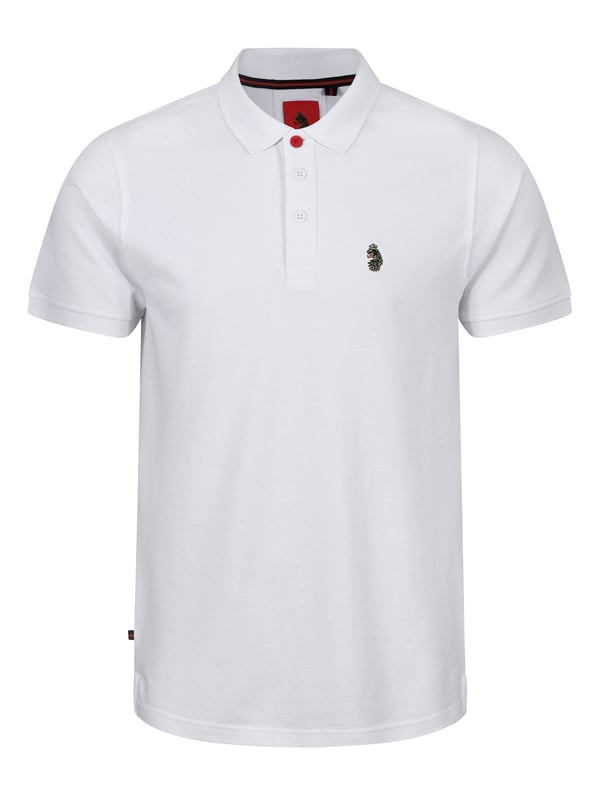 Complete your everyday look with this polo top from LUKE. Crafted from a luxury cotton pique, it's cut to a relaxed fit with a three button placket and features a soft rib collar and cuff. It is complete with the brand's iconic lion head embroidery on the left