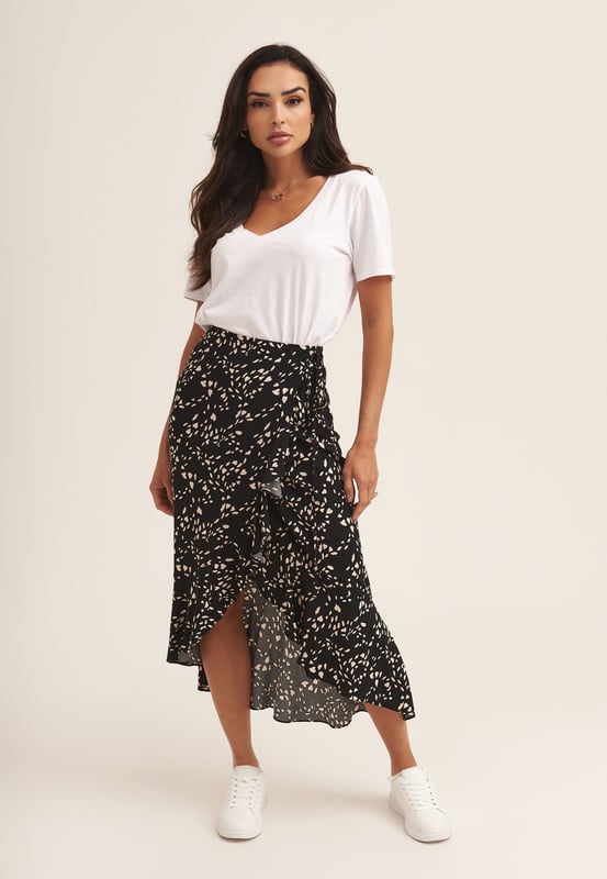 Ruffle skirt animal print hot sale