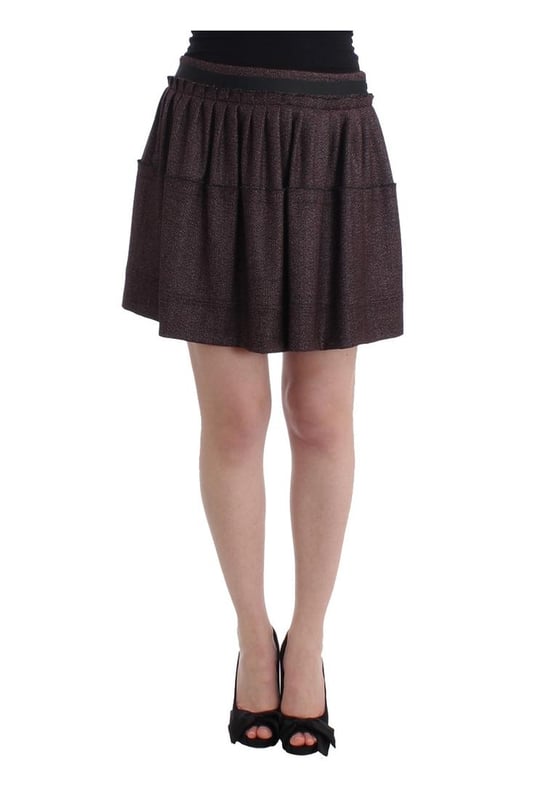 100% Authentic GF Ferre Mini Skirt
  Material: 25% Wool 42% Viscose 18% Polyester 14% Acrylic 1% Elastane
  Color: Purple
  Model: Mini
  Above knee length
  Logo details