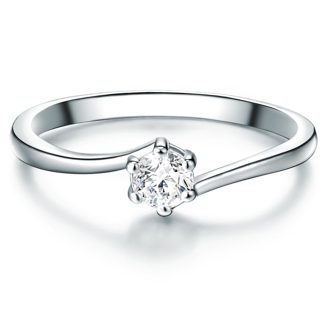 Looks like a real diamond ring and conquered her dream woman in the storm with the classic design: the fantastic engagement ring from the jewelry manufacturer 1934 is a real jewelry highlight. Made made of high -glossly polished 925 sterling silver, the ring captivates with its feminine design language. On the narrow ring splint, a sparkling zirconia stone is enthroned in the characteristic crab version, which gave its almost magical radiance through a 57 facet cut. Warning risk of confusion: the stone shimmers like a real diamond. With this noble engagement ring, your loved one will certainly not hesitate and answer with an excited "yes!" This solitaire ring is also a romantic surprise for every other occasion.