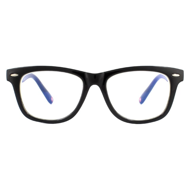 Montana Glasses Frames KBLF1 1 Black Blue Light Block  are a lightweight, rectangular style frame which are designed with all day comfort in mind. The durable plastic frame have a contemporary appearance, yet classic shape which means they will look great across a wide range of face shapes and sizes. These kids Montana designer glasses have aspheric, Blue Light Block lens technology and scratch resistance, exceptional for a frame of this price.