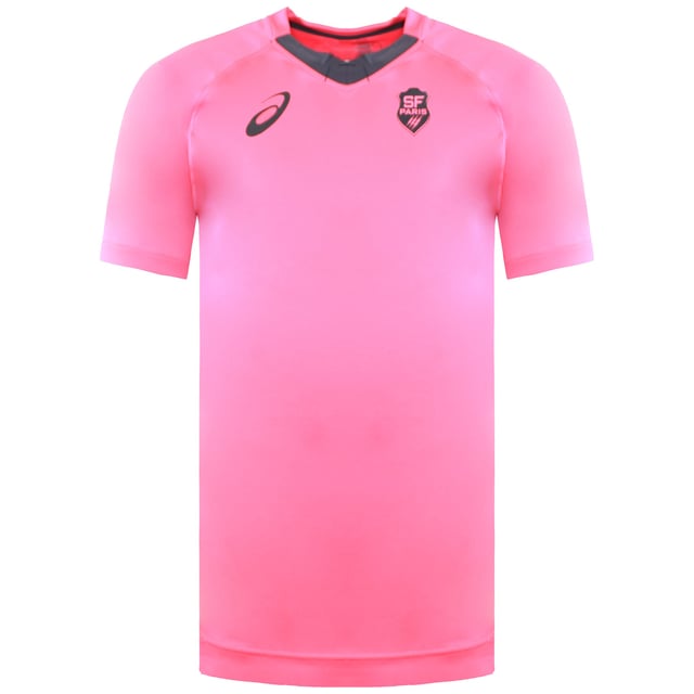 Asics SF Stade Francais Mens Pink Rugby Shirt