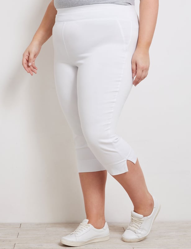 White plus size crop pants online