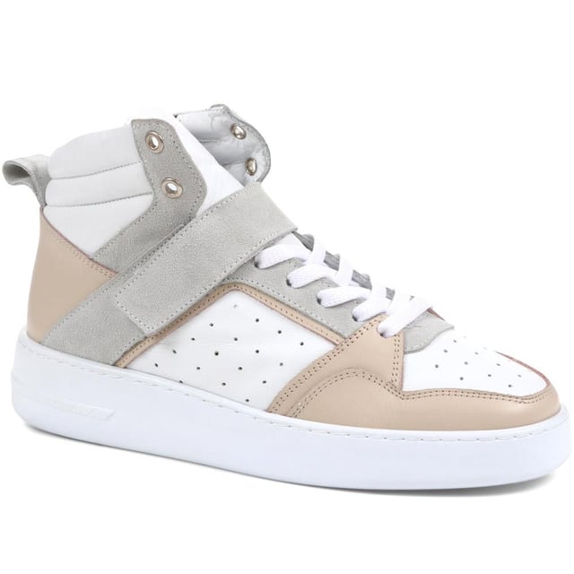 Elevate your trainer game with this retro pair of high tops, including luxury padded linings and a cushioned insole to ensure you're comfortable and supported. With chunky flat soles and premium leathers, pull these on with your favourite jeans for an on-trend look.