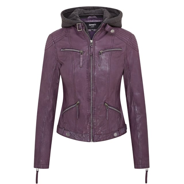 Womens hooded biker jacket best sale