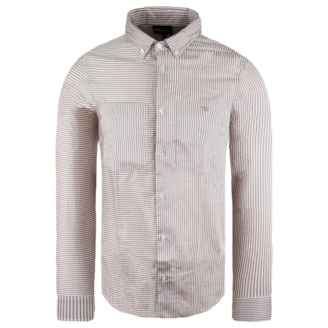 Armani Exchange Red and White Striped Shirt 3G1CL7 1NHSZ F121