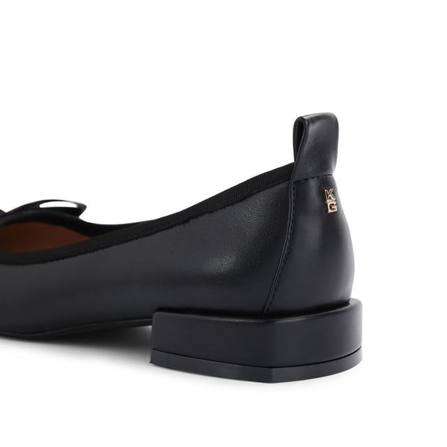 The KG Kurt Geiger Marvyn is a ballet flat with bow on the toe and flat block style heel.