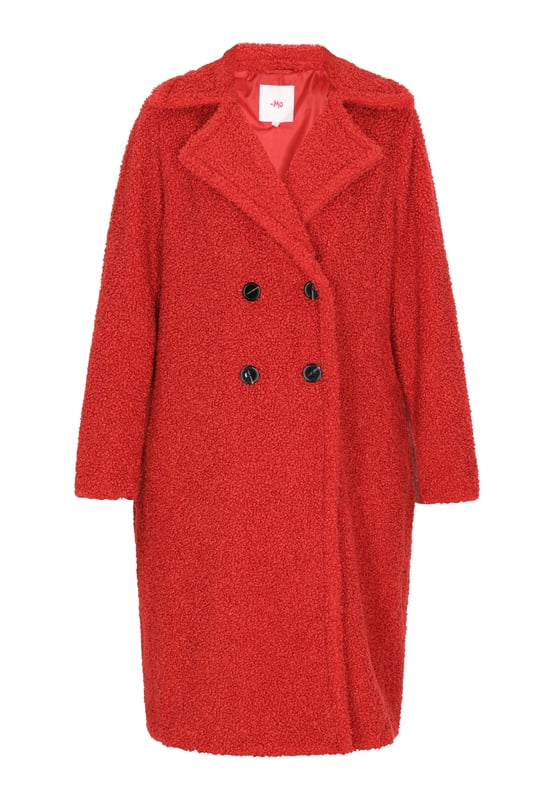 Ein strukturierter Mantel mit mittellangem Schnitt, Reverskragen und zweireihigem Knopfverschluss vorne. Erleben Sie die gemütliche Eleganz des weichen Stoffes. Lange Ärmel und Innenfutter machen dieses Stück ideal für kühleres Wetter. Verleihen Sie Ihrer Oberbekleidungskollektion mit diesem stilvollen Mantel, der für die moderne junge Frau entworfen wurde, eine lässige und doch schicke Note.  Kaminsims