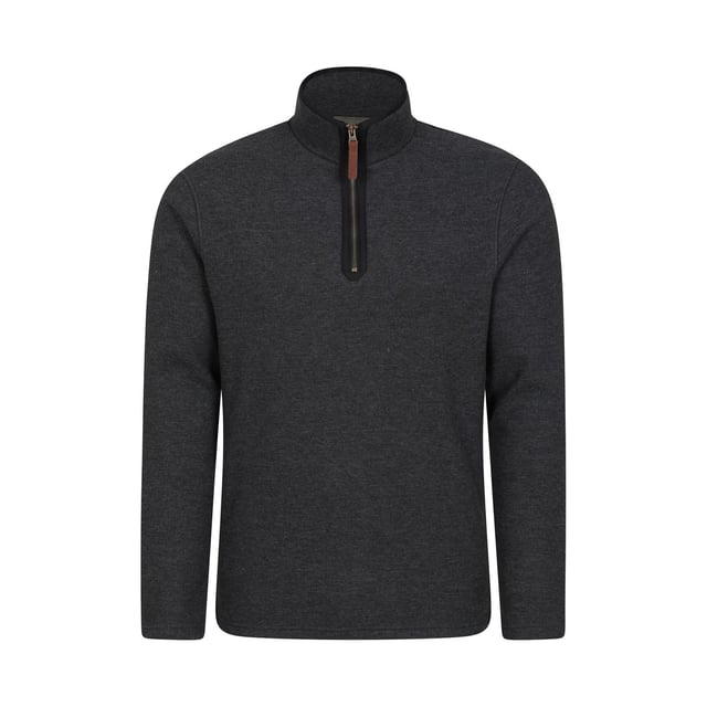 60% Cotton, 40% Polyester. Fabric: Bonded Fleece, Soft Touch. Design: Contrast Detail. Neckline: High-Neck, Zip Neck. Sleeve-Type: Long-Sleeved. Fabric Technology: Lightweight.