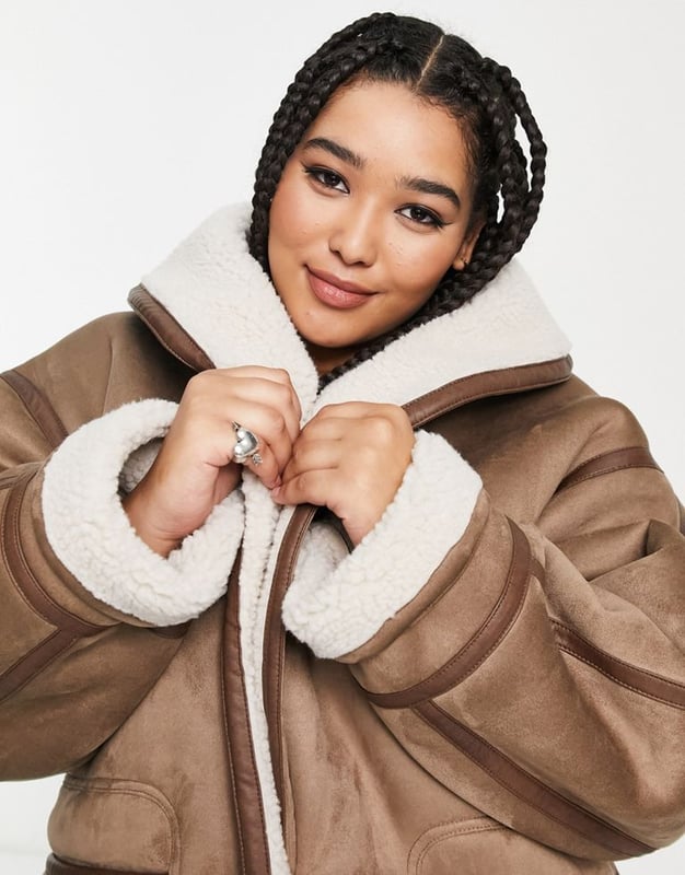 Topshop discount shearling coat