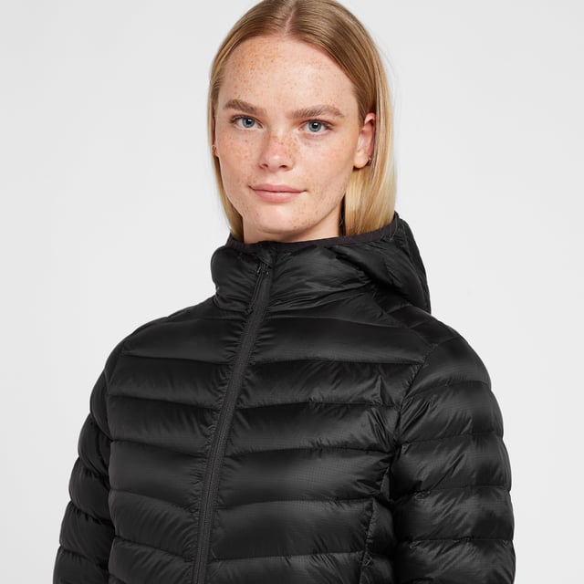 The Peter Storm Loch Down Jacket is an insulated layer that uses duck down and has a Durable Water Repellent nylon Ripstop shell. Conveniently packable, packing down to pocket size this is a winter layer you'll want to take everywhere.Created using 100% nylon Ripstop outer fabric, the women's Lock Down Jacket uses a PFC-free DWR coating to keep you dry during wet conditions. Its insulation is a high-quality 90/10 duck down with 650 fill power. Combined with a stitch-through baffle construction, this jacket is crafted with trapping warm air in mind. To further ensure you stay at a suitable temperature it features an elastane-bound hood, adjustable hem, elastane-bound cuffs and two zipped hand warmer pockets. Finally, the Loch Down packs down to pocket size meaning it takes up minimal room in your pack and can even be carried in your pocket. - Lightweight down jacket - Ripstop outer fabric with PFC-free DWR - 159.5g (size large) of 90/10 650 fill power down - Stitch through baffle construction - Slim fit - Elastane bound hood - Reverse coil centre front zip with internal zip guard - 2 x zipped hand warmer pockets - Elastane bound cuffs - Adjustable hem - Packs into hand pocket - Fabric: 100% Polyamide