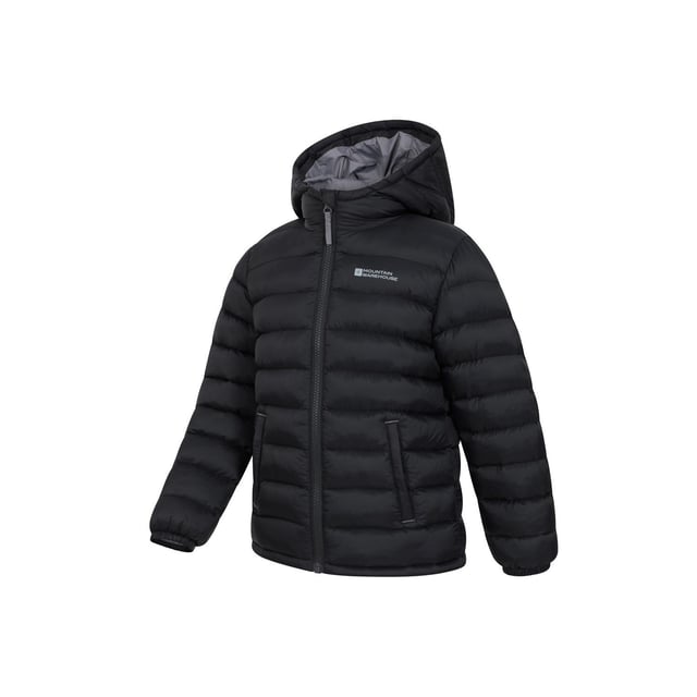 Outer Materials: 100% Polyamide. Lining Material: 100% Polyester. Filling Material: 100% Polyester. Filling: Microfibre. Design: Logo, Quilted. Fabric Technology: DWR Finish, Water Resistant. Cuff: Elasticated. Neckline: Hooded. Sleeve-Type: Long-Sleeved. Hood Features: Grown On Hood. Pockets: 2 Side Pockets. Fastening: Full Zip.