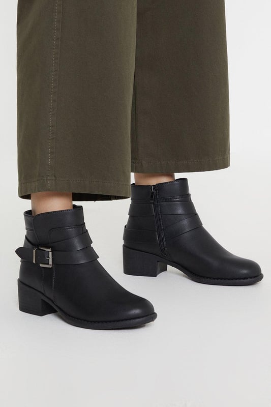 Discover your favourite new pair in our collection of women's boots. Think heeled boots, knee highs, western, biker, hiker, Chelsea boots and ankle boots in a range of materials and colours. If you've got the plans, we've got the boots.Good for the Sole footwear is a brand that understands that there's no need to compromise on comfort when it comes to style. This range is sure to have something to suit your style, with products ranging from flat sandals to boots. Style: Good For The Sole: Marsha Comfort Ankle Boots.  Ideal for: Casual.  Fit: Regular.  Design: Buckle.  Heel height: Under 6cm/3".