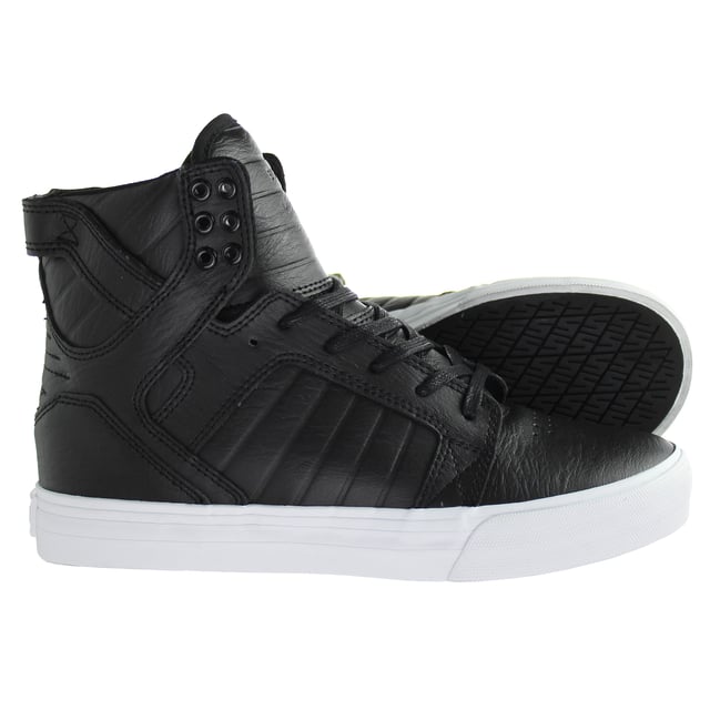 Supra Skytop Black/White Lace-Up Black Otros entrenadores de cuero para hombre 08003 011 M