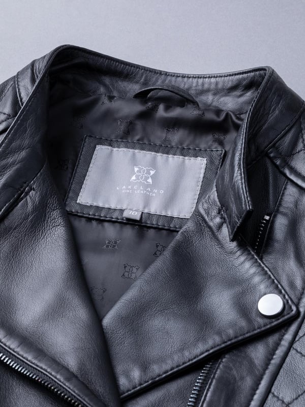 We take a traditional black leather biker jacket and add a quilted twist. The Penny quilted biker jacket offers a whole new dimension to the world of biker-style jackets. Expect classic styling features, including the asymmetric zip and tab collar fastening, but the monotone hardware and luxuriously soft leather take the Penny to another level. Whatever style you want to carry, the Penny will work with you. From t-shirt and jeans to an evening dress, all perfectly complemented by the long tapered panels providing a flattering fit.