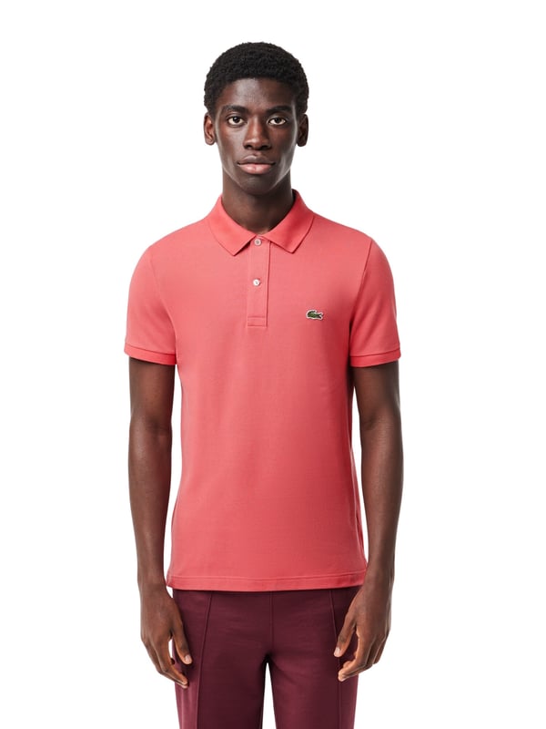 Single-colored short-sleeved shirt from LACOSTE with a polo collar and button placket in a tailored fit - perfect for everyday wear.
