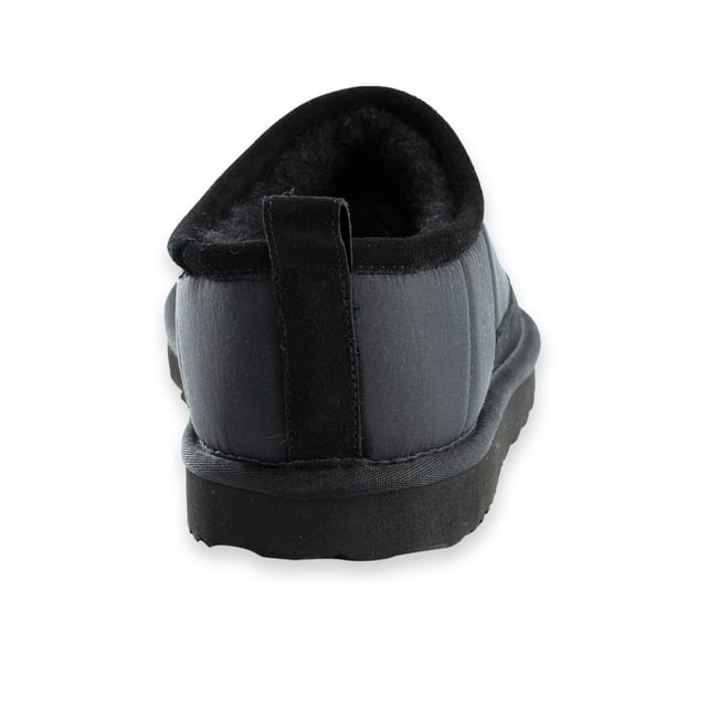 Padded mesh slip on. On trend to be worn inside or out. Mesh padded upper. Sheepkin wool lining. Sheepking wool insole. EVA/Rubber outsole makes it lightweight and durable.